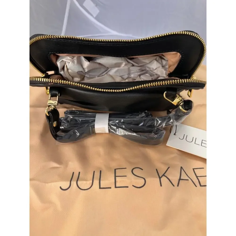 NWT JULES KAE Vegan Leather small Crossbody Bag Purse in Black With Dust Bag - Picture 8 of 11